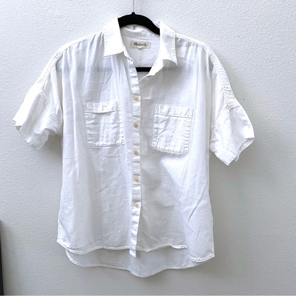 Madewell White Cotton Courier Button Down Shirt Blouse - Picture 2 of 9